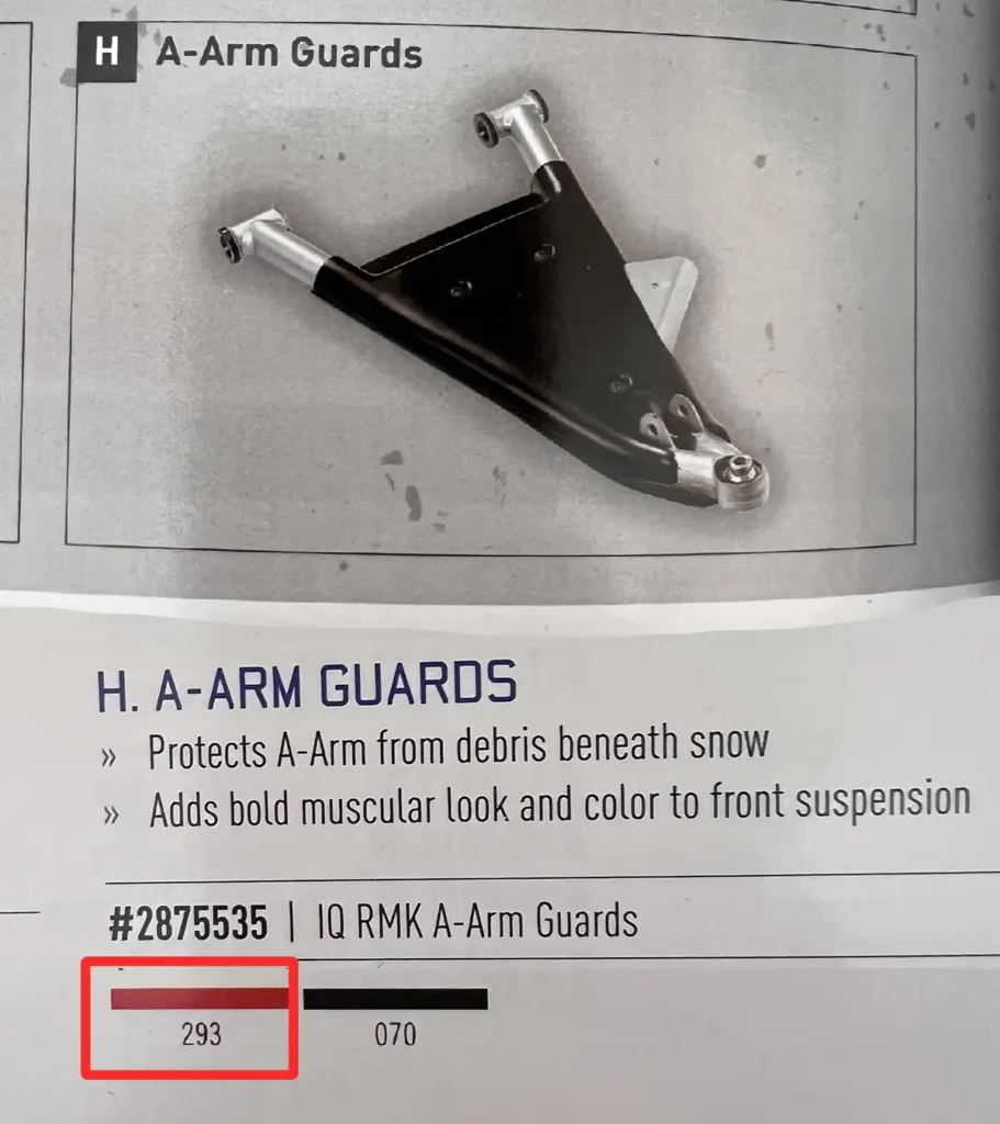 Polaris 2875535-293 - IQ RMK A-Arm Guard Kit