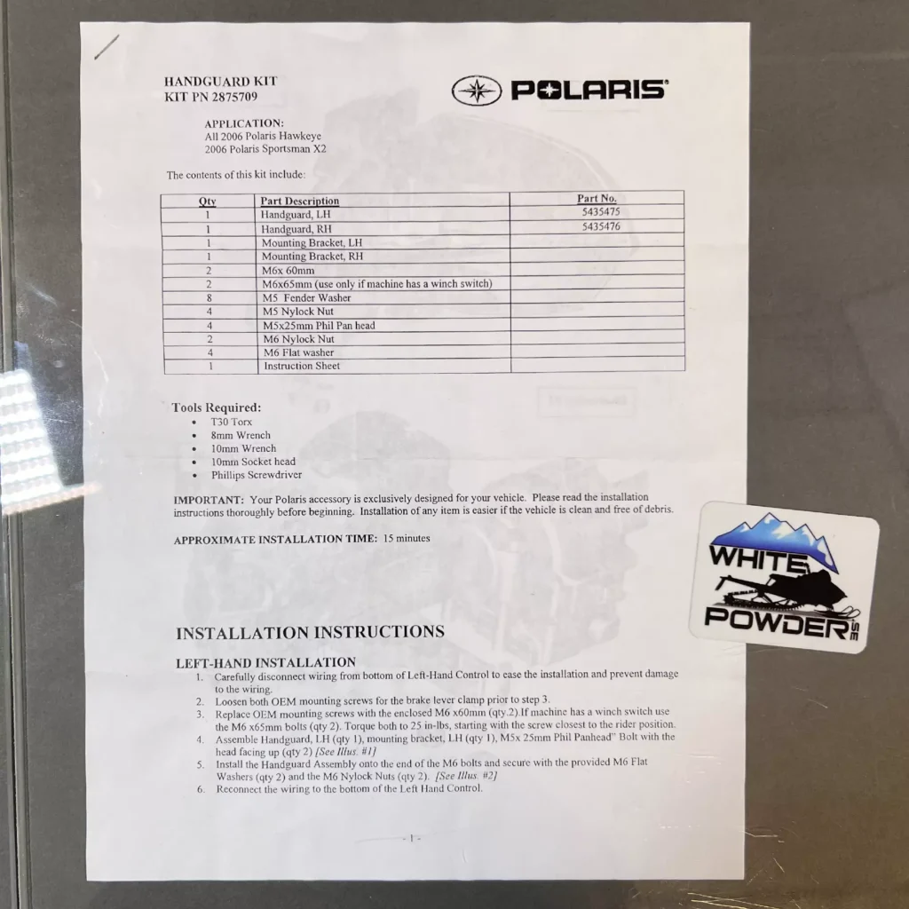 Polaris 2875709-341 - Kit, Handguards - Handtagsskydd , ATV - Blue