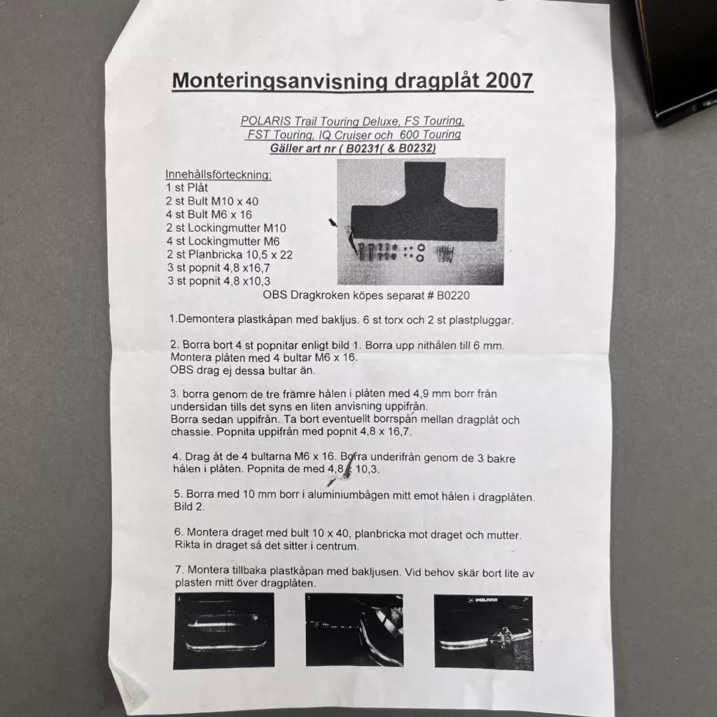 Polaris B0232 - Dragbåge IQ 600 LXT Touring