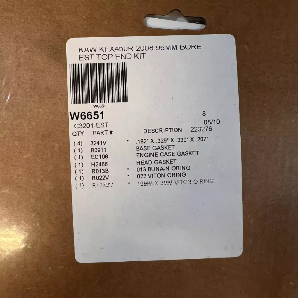 Wiseco W6651 - Toppsats Kawasaki KFX450R 08-14