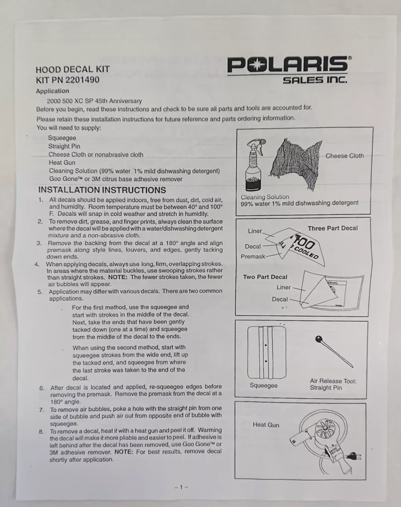 Polaris 2201490 - 2000 500 XC