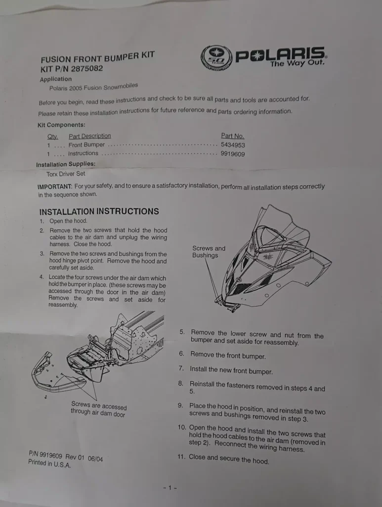Polaris 2875082-293 - Frontbåge FUSION RÖD