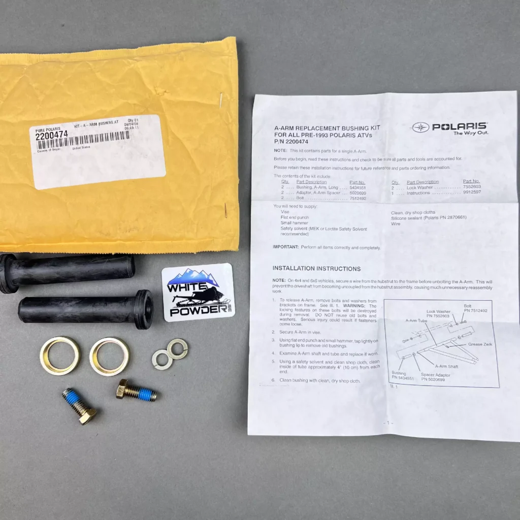 Polaris 2200474 - Kit,A-Arm Bush.(Pre-93,Atv)